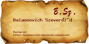 Balassovich Szeveréd névjegykártya